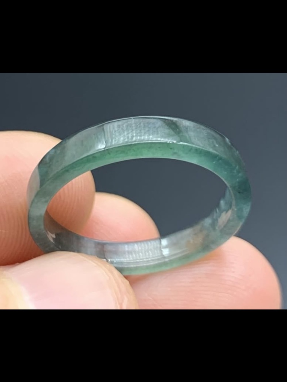 Certificate Jadeite jade Icy Green rectangle Ring Joyful Circle size7